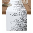 thumbnail image 1 of Ldtrchee Grey Botanical Table Runner 70 Inches, Weeping Eucalyptus Leaves Watercolor Bed Runner Dresser Scarves Tabletop for Indoor Outdoor Parties/Ceremony/Banquet, 13" x 70", 1 of 8
