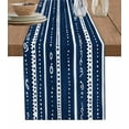 thumbnail image 1 of Ldtrchee Navy Blue Boho Table Runner 90 Inches, Geometric Vertical Stripes Modern Art Bed Runner Dresser Scarves Tabletop for Indoor Outdoor Parties/Ceremony/Banquet, 13" x 90", 1 of 8