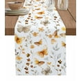 thumbnail image 1 of Ldtrchee Orange Floral Spring Table Runner 72 Inches, Butterfly Botanical Summer Bed Runner Dresser Scarves Tabletop for Indoor Outdoor Parties/Ceremony/Banquet, 18" x 72", 1 of 8