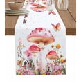 thumbnail image 1 of Ldtrchee Pink Mushroom Table Runner 72 Inches, Spring Botanical Floral Summer Bed Runner Dresser Scarves Tabletop for Indoor Outdoor Parties/Ceremony/Banquet, 13" x 72", 1 of 8