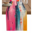 thumbnail image 1 of Ldtrchee Pink Teal Blue Table Runner 36 Inches, Modern Contemporary Oil Painting Bed Runner Dresser Scarves Tabletop for Indoor Outdoor Parties/Ceremony/Banquet, 13"x 36", 1 of 8