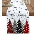 thumbnail image 1 of Ldtrchee Red Black Christmas Tree Table Runner 60 Inches, Xmas Tree Snowflake Bed Runner Dresser Scarves Tabletop for Indoor Outdoor Parties/Ceremony/Banquet, 13" x 60", 1 of 8