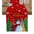 thumbnail image 1 of Ldtrchee Red Christmas Table Runner 36 Inches, Xmas Snowman Snowflake Tree Green Bed Runner Dresser Scarves Tabletop for Indoor Outdoor Parties/Ceremony/Banquet, 13"x 36", 1 of 8