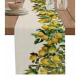 thumbnail image 1 of Ldtrchee Summer Lemon Table Runner 72 Inches, Green Botancial Summer Yellow Fruits Rustic Bed Runner Dresser Scarves Tabletop for Indoor Outdoor Parties/Ceremony/Banquet, 16" x 72", 1 of 8