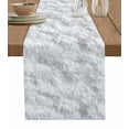 thumbnail image 1 of Ldtrchee White Fur Patterned Table Runner 36 Inches, Pure Solid Minimalist Modern Color Bed Runner Dresser Scarves Tabletop for Indoor Outdoor Parties/Ceremony/Banquet, 13"x 36", 1 of 8