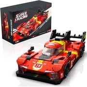 Le 499P Hypercar Model Car Kit, Collectible Racing Building Set for Adults, Detailed 1/16 Scale Hybrid Race Car to Display, Home or Office D cor,Motorsports Fans