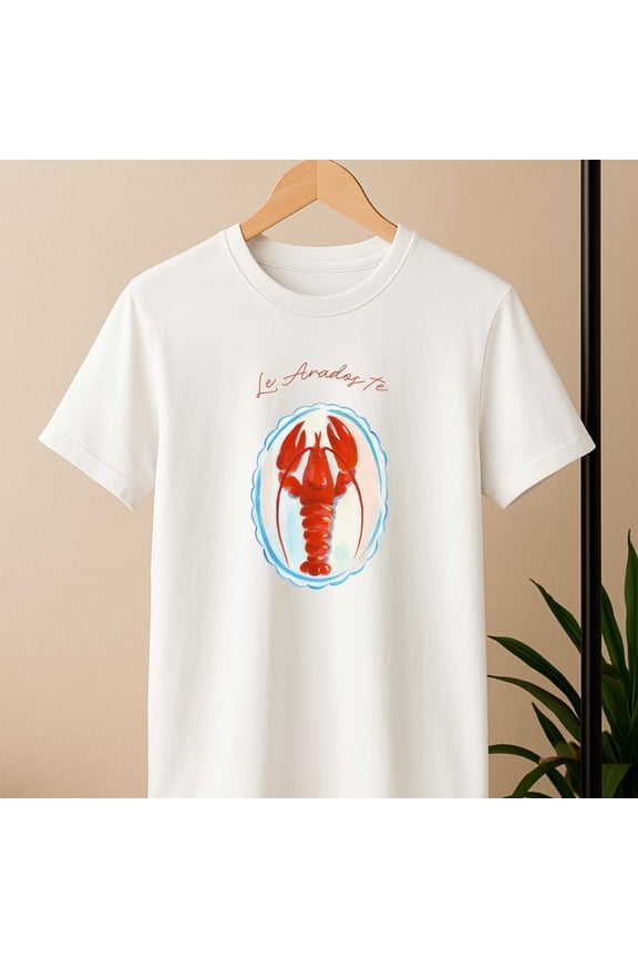 Le Amadou Te Lobster Shirt â€“ French Coastal T-Shirt â€“ Vintage Tee â€“ Mediterranean Summer Top, Vintage Birthday Gift