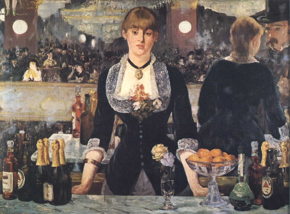 Le Bar aux Folies-BergÔø?re 1881-2 Canvas Art - Ôø?douard Manet (24 x 36)