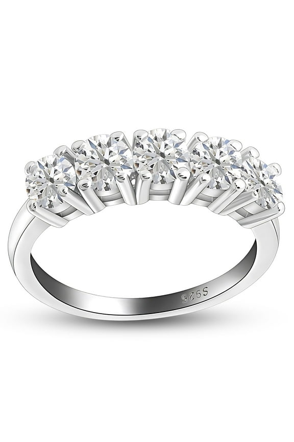 Le Bella Anniversary Ring for Women Wedding Band Ring Cz Sterling Silver by Ginger Lyne