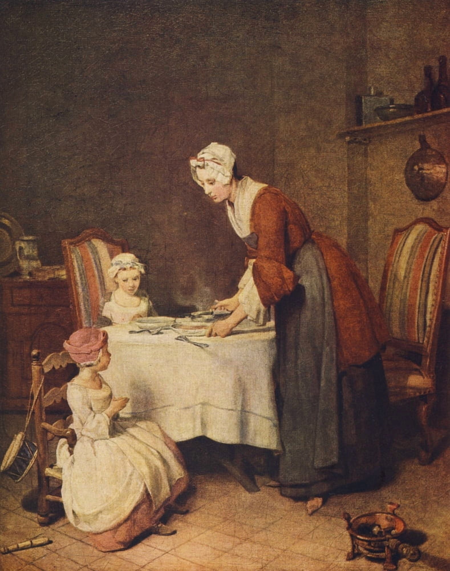 Le Bndict The Worlds Greatest Paintings 1934 Canvas Art - Jean-Baptiste-Simon Chardin (24 x 36)