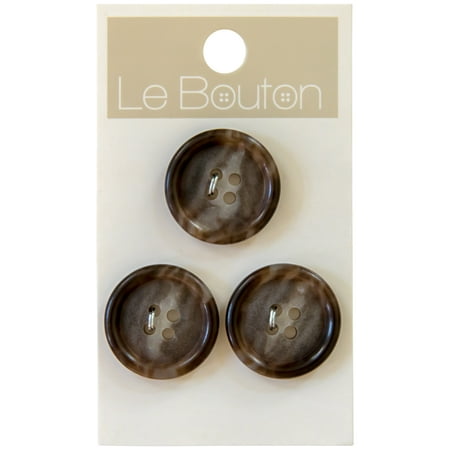 Le Bouton Brown 7/8" 4-Hole Buttons, 3 Pieces