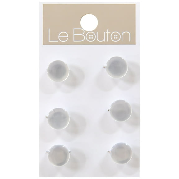 Le Bouton White 3/8" Shank Buttons, 6 Pieces, 100% Polyester