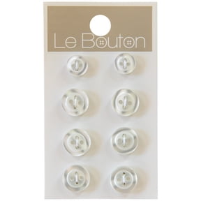 Le Bouton White Assorted Sew Thru Shirt Buttons are the economical way to save your shirts, 8 Pieces