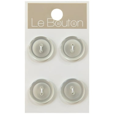 Le Bouton White Pearlized 3/4" Round 2-Hole Buttons, 4 Pieces