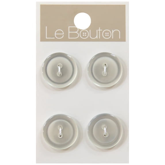 Le Bouton White Pearlized 3/4" Round 2-Hole Buttons, 4 Pieces