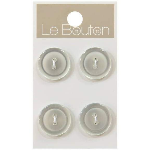 Le Bouton White Pearlized 3/4" Round 2-Hole Buttons, 4 Pieces