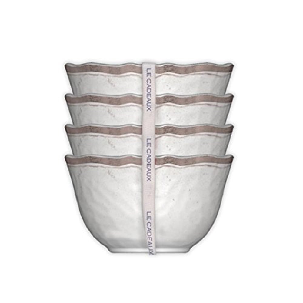 Rustica White Melamine Dessert Bowls Set of 4