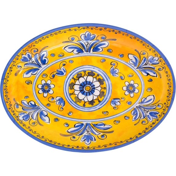 Le Cadeaux 16" Coupe Oval Platter Benidorm, Multicolor