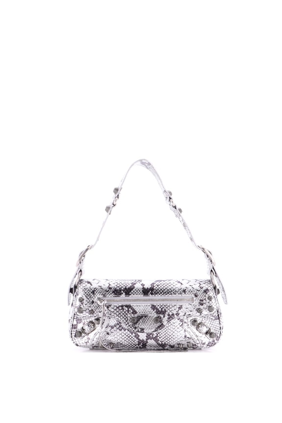 Pre-Owned Le Cagole Giant Studs Sling Bag Python Embossed Leather XS By Rebag
