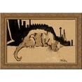 thumbnail image 1 of Le Chat Enerve 24x18 Gold Ornate Wood Framed Canvas Art by Theophile Steinlen, 1 of 2