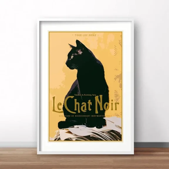 Le Chat Noir French Cat Poster Paris France Retro Print Vintage French Print Art Home Decor Office Wall Art