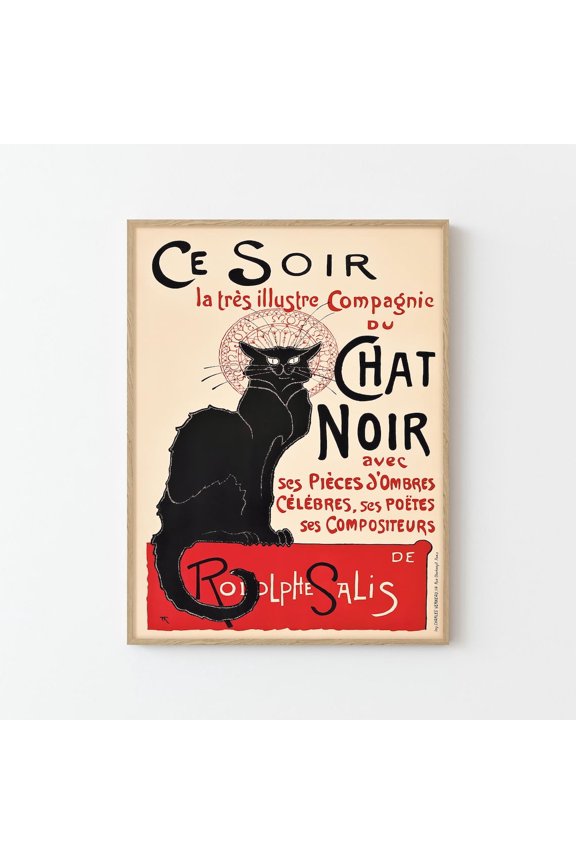 Le Chat Noir Paris Vintage Ad Poster Art Print Home Decor Wall Art Gift Decor For Living Room Bedroom