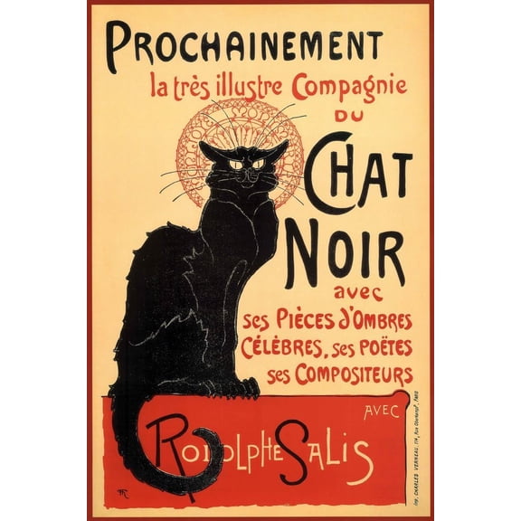 Le Chat Noir The Black Cat Vintage Advertisement Art Deco Vintage French Wall Art Nouveau 1920 French Advertising Poster Print 12x18