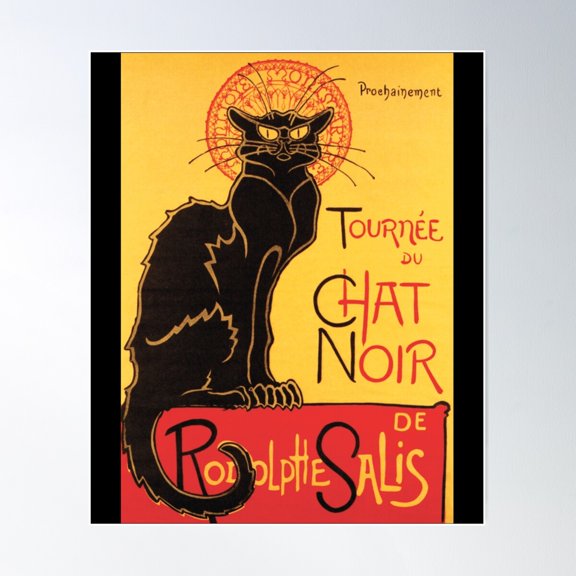 Le Chat Noir Vintage Poster Classic . Poster Wall Art, Modern Wall Decor For Living Room Bedroom, 12x18 UNFRAMED