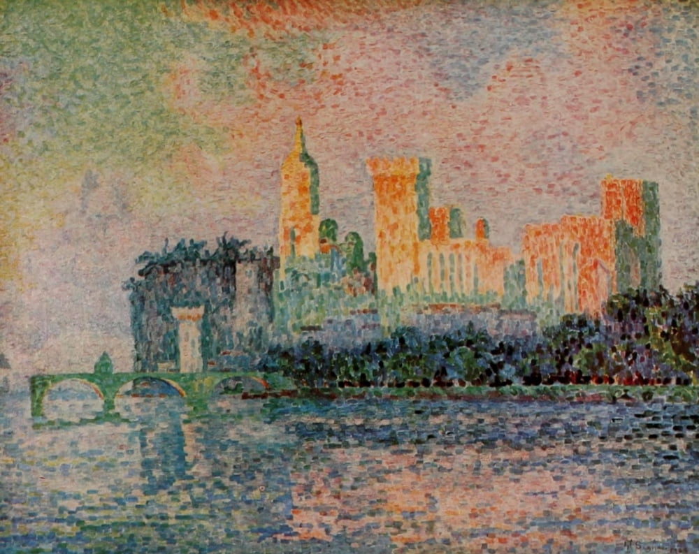 Le Chateau de Papes Canvas Art - Paul Signac (18 x 24)