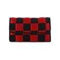 thumbnail image 1 of Le Chic 5ded0a12 Woven Check Wallet, Black & Red Multicolored, 1 of 1