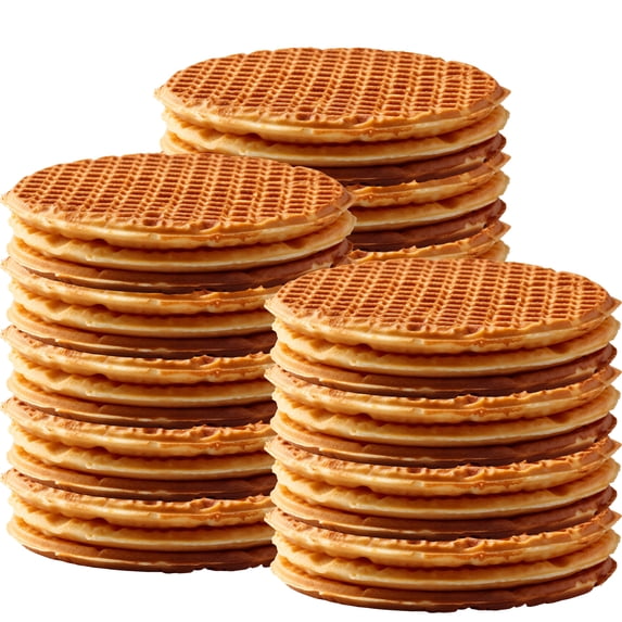 Le Chic Patissier Original Stroopwafels Toasted Waffles Filled with Caramel, 44.4oz Box (40 Waffles Total) Holiday Snacks Coffee Gourmet Vintage Gift