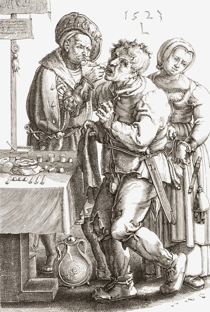 Le Chirurgien By Lucas Van Leyden A Medieval Dentist At Work From Histoire Des Peintres De Toutes Les -Coles -Cole Hollandaise Published 1863 Canvas Art - Ken Welsh Design Pics (11 x 17)