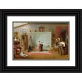 thumbnail image 1 of Le Clear, Thomas 32x23 Black Ornate Wood Framed with Double Matting Museum Art Print Titled - Interior with Portraits, 1 of 4