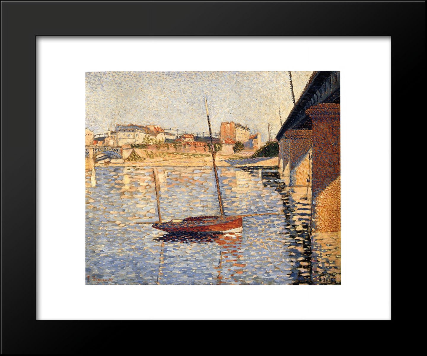 Le Clipper, Asnieres 20x24 Framed Art Print by Paul Signac