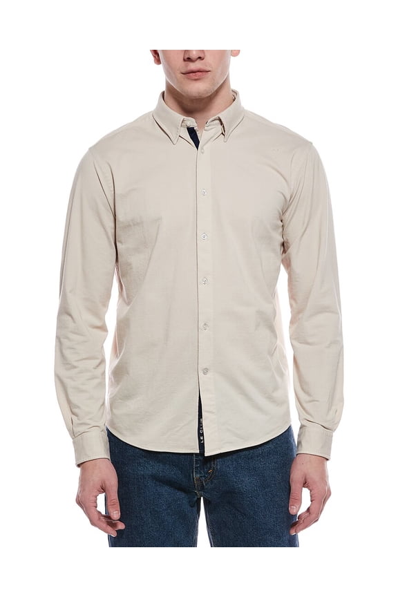 mens Andrew Button Shirt, s, Tan