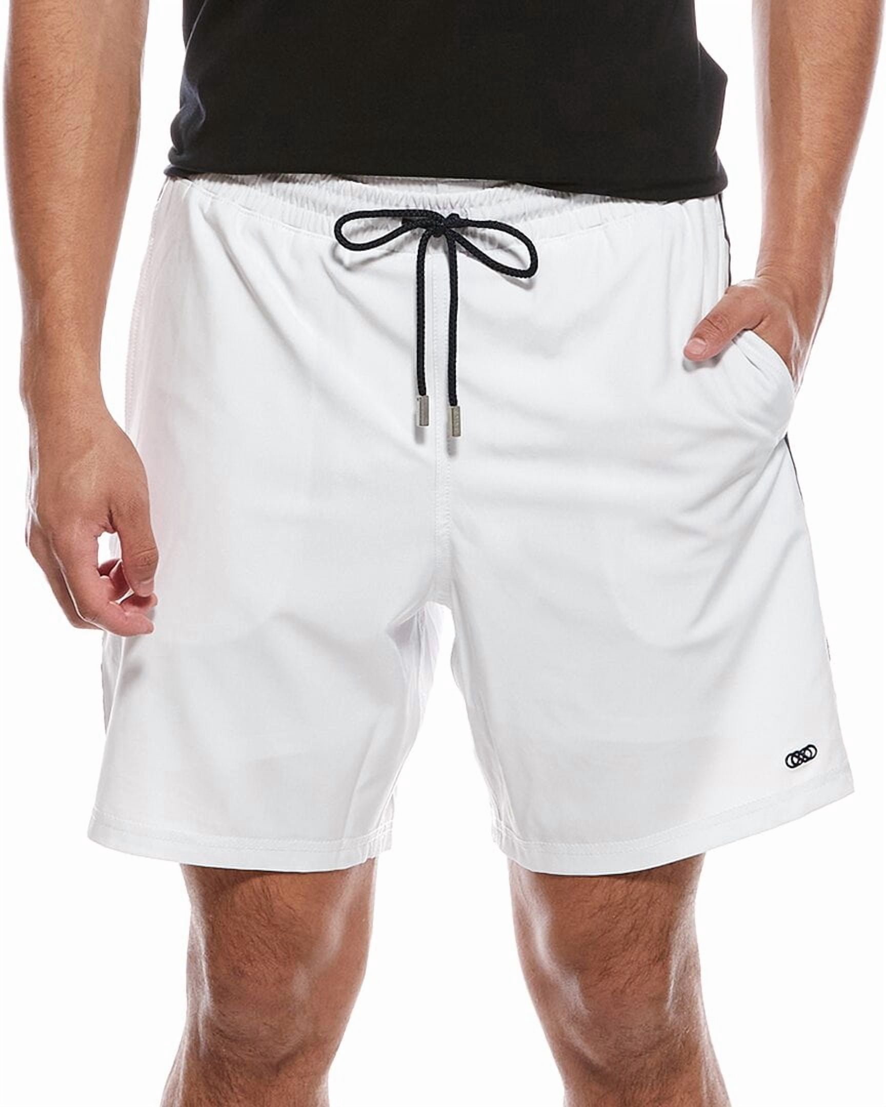 Le Club mens  Hybrid Long Swim Short, L (36-38), White