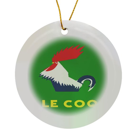 3drose, Le Coq Vector Art in Bold Bright Colors, Circle Porcelain Ornament