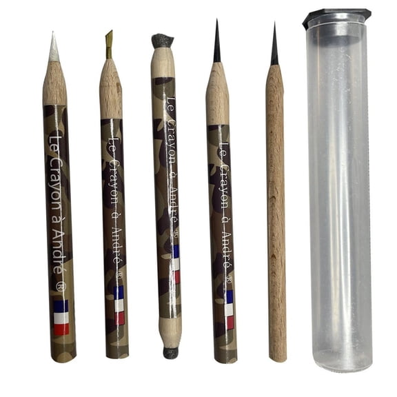 Le Crayon a Andre - Coin Cleaning 5 Pencil Complete Set for coins and relics
