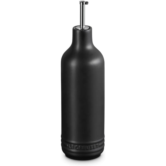 Le Creuest Stoneware Signature Oil Cruet, 20 oz., Licorice