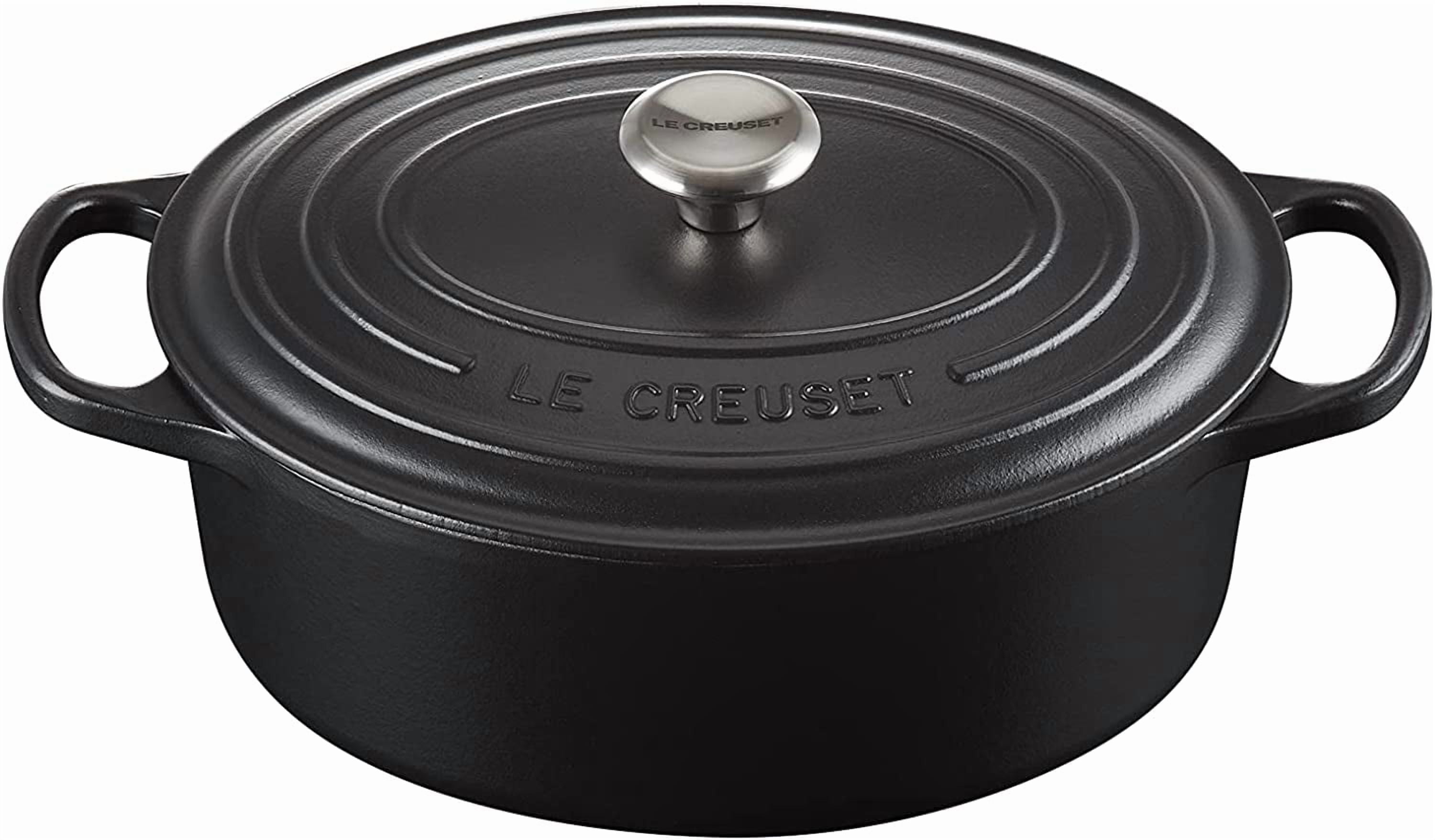 Le Creuset Cast Iron Signature Oval Casserole, 29cm, 29 cm, Matte Black