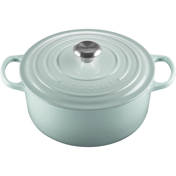 Le Creuset Enameled Cast Iron Signature Round Dutch Oven, 5.5 qt Sea Salt