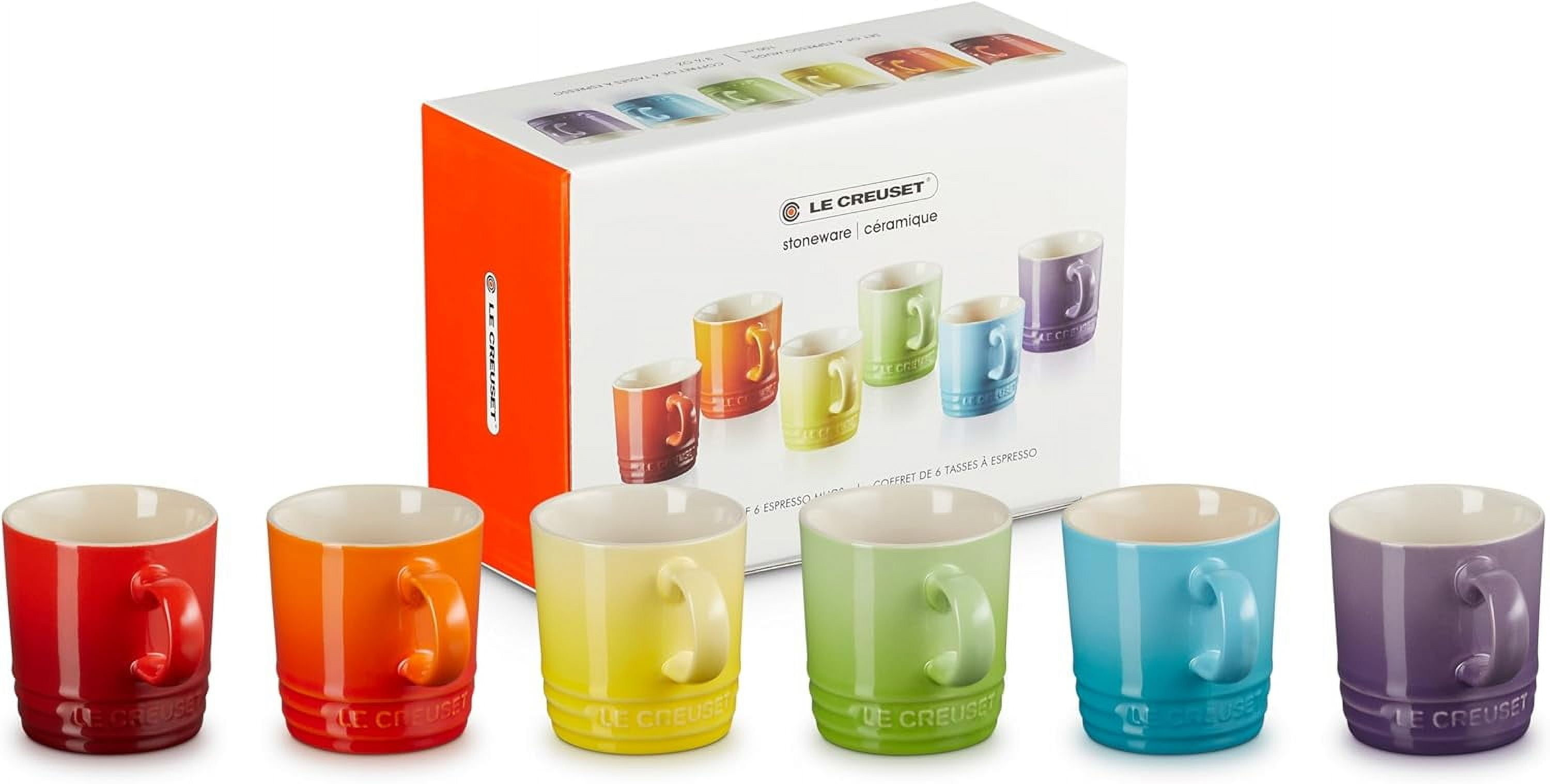 Le Creuset Rainbow Espresso Mugs, 6-Piece Set | 100 ml/3.38 oz