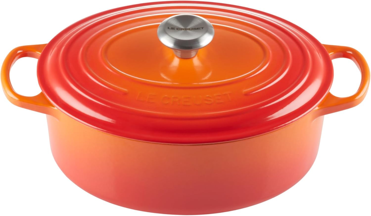 Flame 5 qt. Oval Enameled Cast Iron Dutch Oven