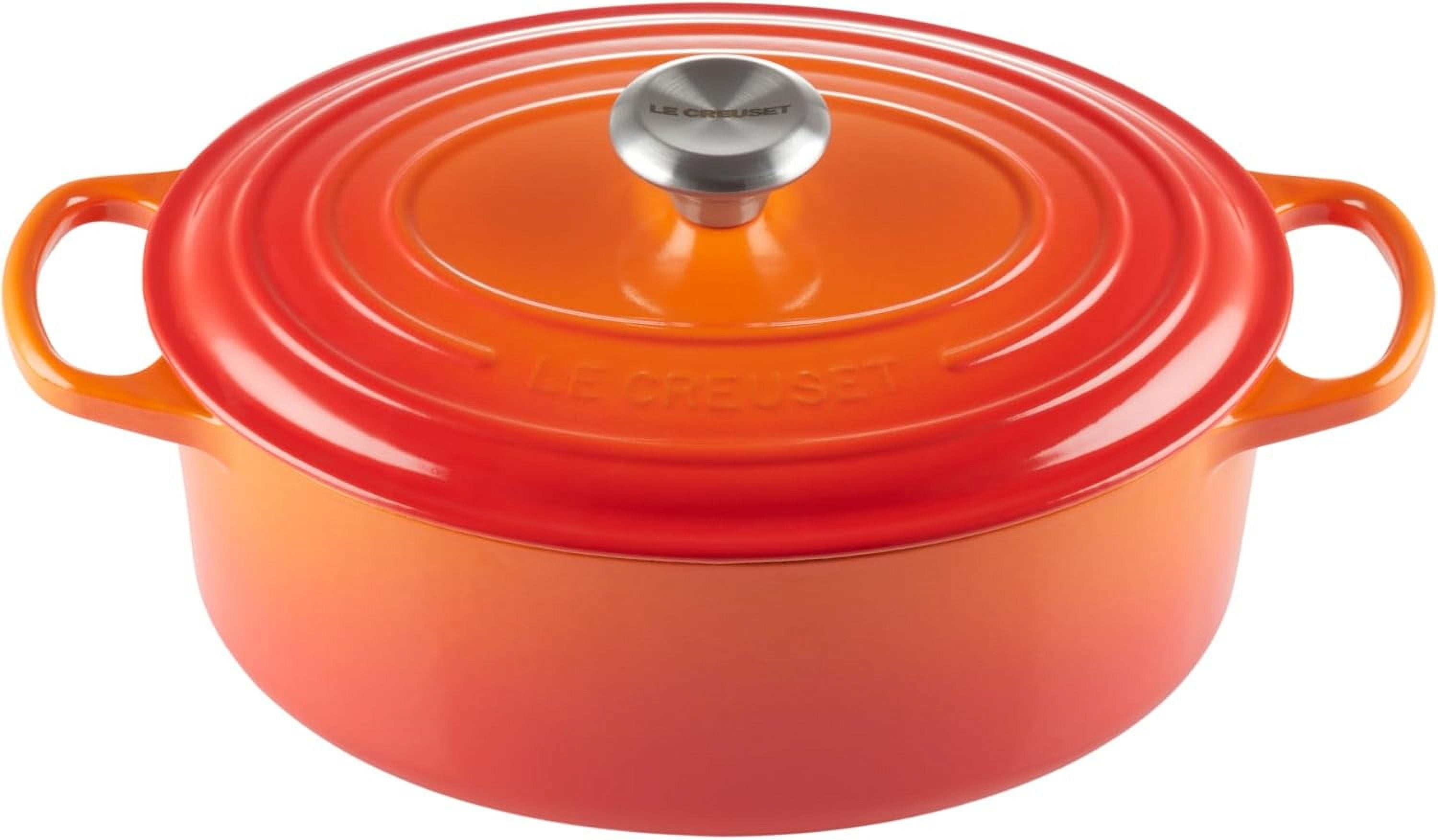 Flame 5 qt. Oval Enameled Cast Iron Dutch Oven