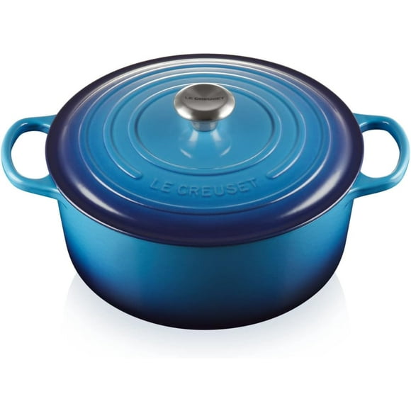 Le Creuset Signature Enamelled Cast Iron 28cm Round Casserole Dish With Lid, Blue
