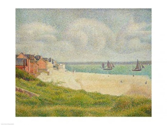 Le Crotoy looking Upstream 1889 Canvas Art - Georges Seurat (24 x 18)