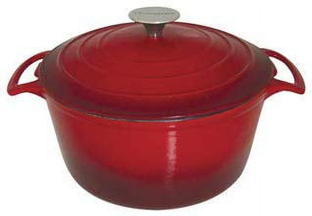 Red Cast Iron Dutch Oven Enamel Kitchen Casserole Red Lodge Heavy Baking Pot  