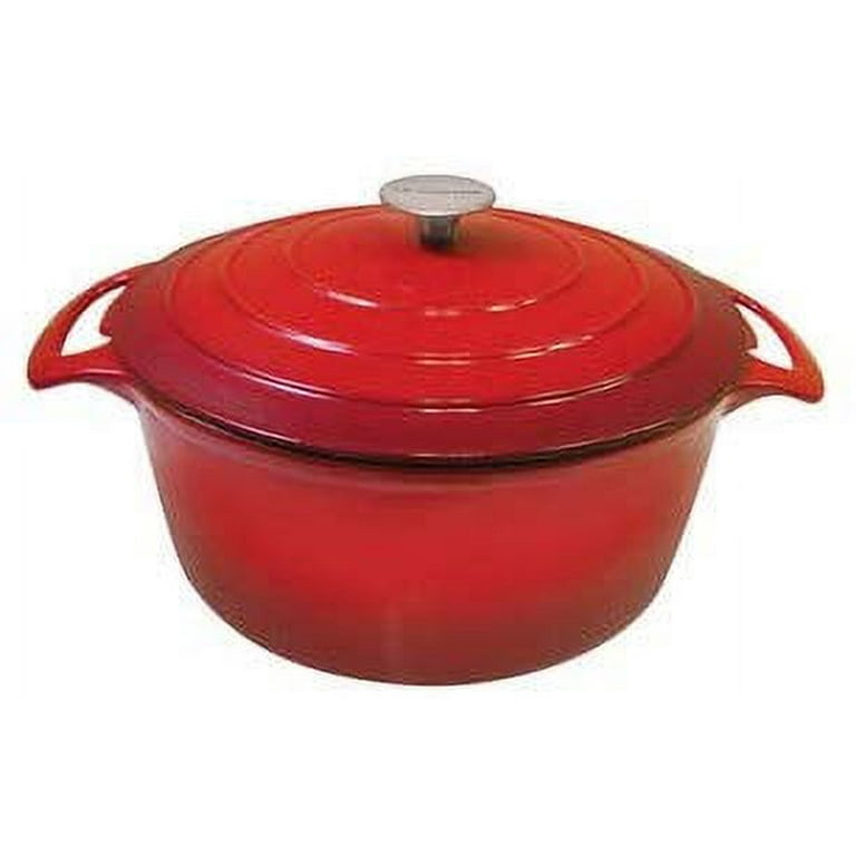Le Cuistot Enameled Cast Iron Casserole Pot  4.5 Quart Dutch Oven,  Beautiful Graduated Red Color, Oven Safe and Induction Compatible, Easy  Maintenance 