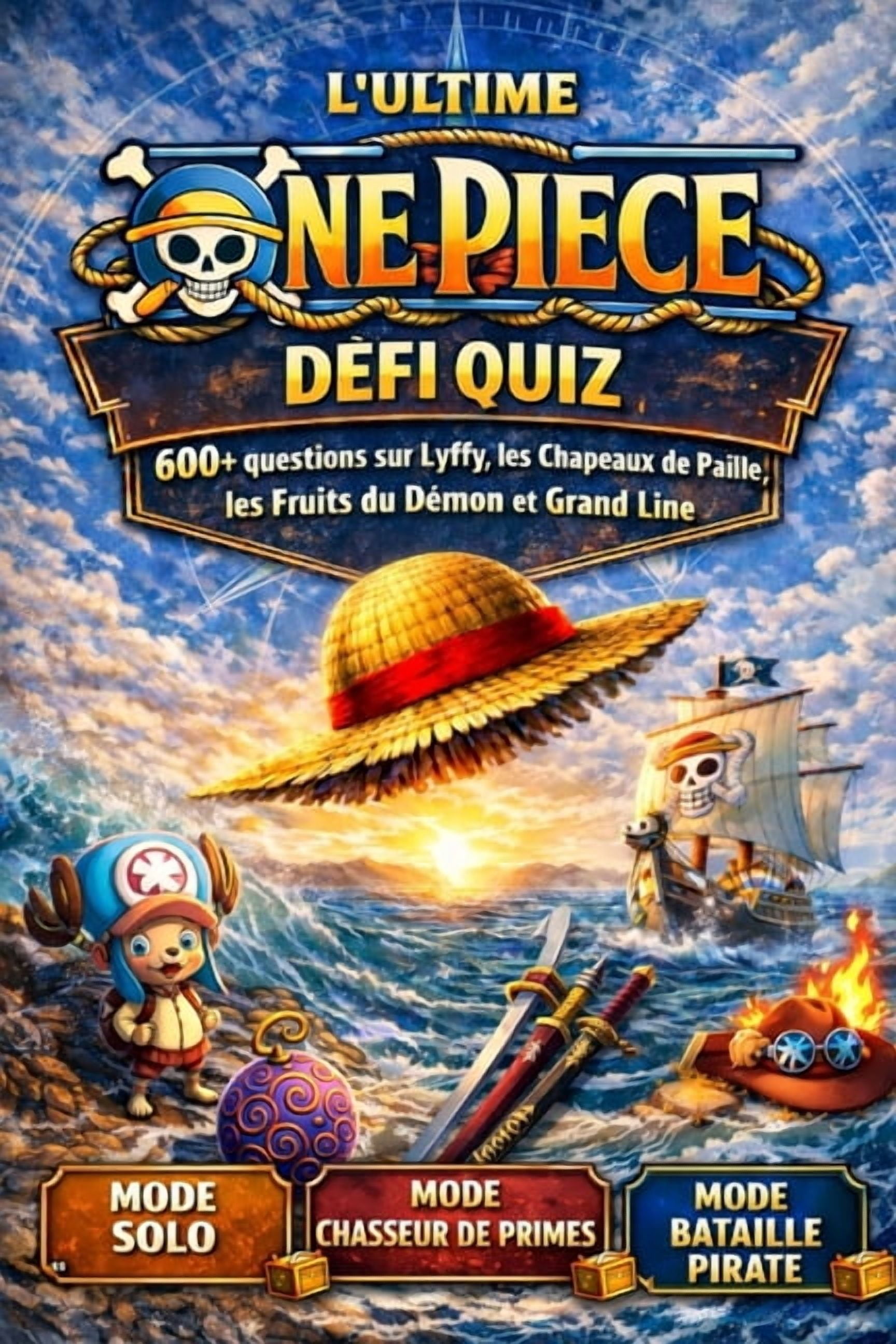 Le Défi Ultime de Quiz One Piece: 600+ questions sur Luffy, les Chapeaux de Paille, les Fruits du Démon et Grand Line - , (Paperback)