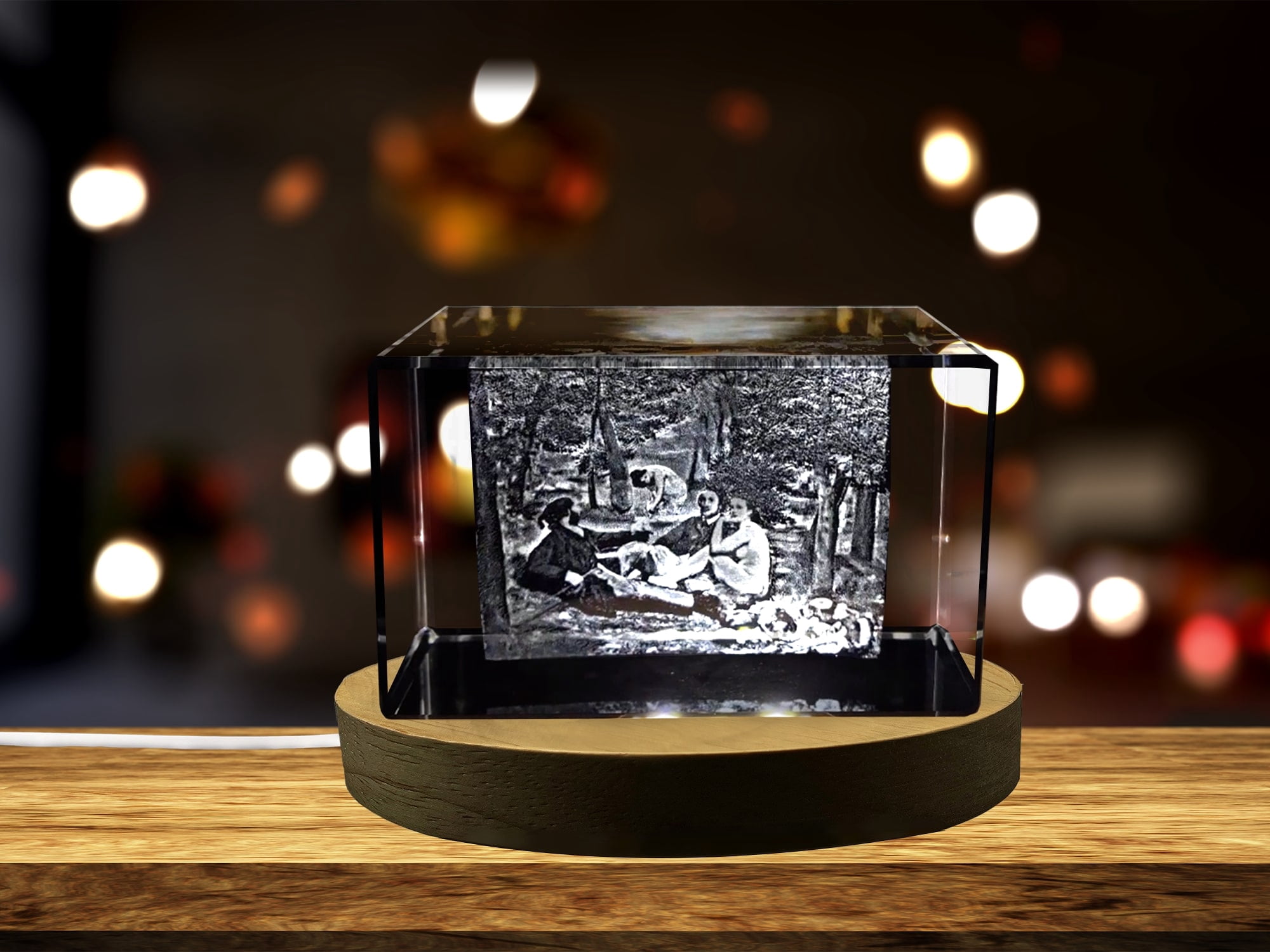 Le Dejeuner sur l'herbe 3D Engraved Crystal Decor - Walmart.com